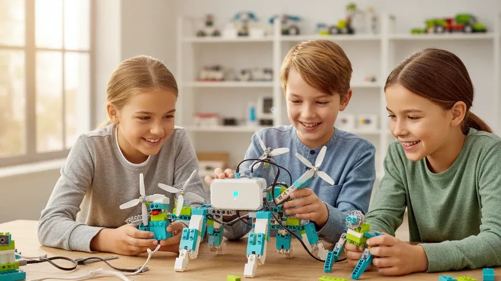 Дети придумывают и собирают собственный Maker-проект из конструктора РобоГуру, совместимого с WeDo 2.0