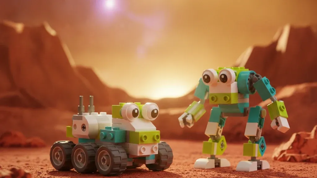 Космический десант: модели-роботы из конструктора РобоГуру, совместимого с WeDo 2.0, на поверхности планеты