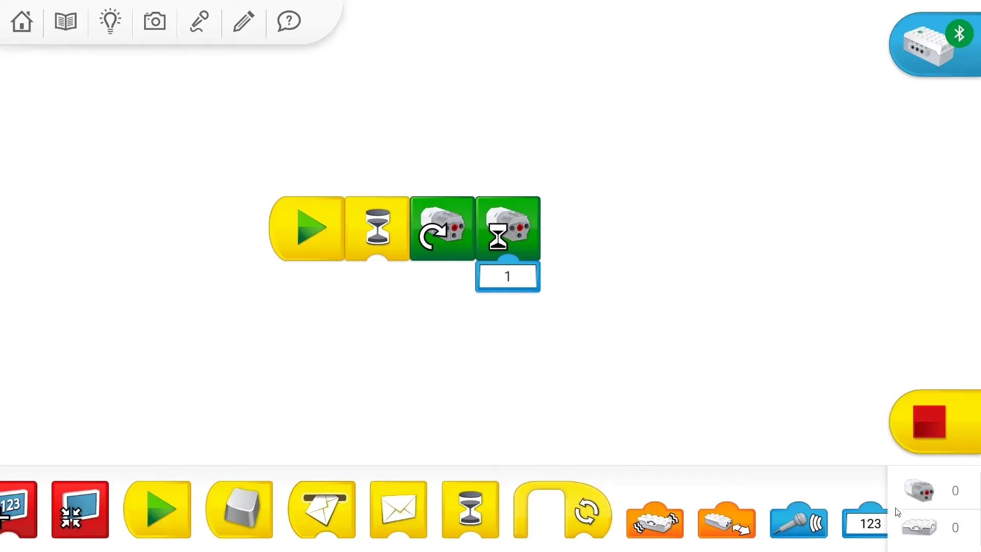 Голубые входы WeDo 2.0: число, текст, случайное число и микрофон устройства